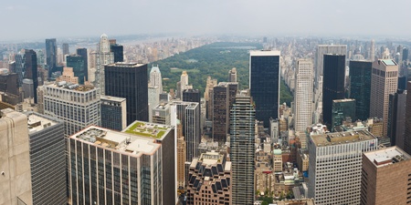 NEW YORK CITY - SEP 4: Central Park and crowded skyscrapers on September 4, 2011 in New York City....