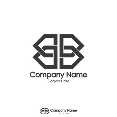 A double initial letter B and mirror logo design. abstract house logo.のイラスト素材