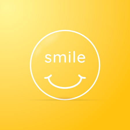 Yellow smiley icon vector illustration.のイラスト素材