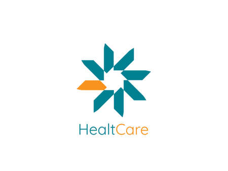 Abstract circle star logo template. modern health care design concept vector illustrationのイラスト素材