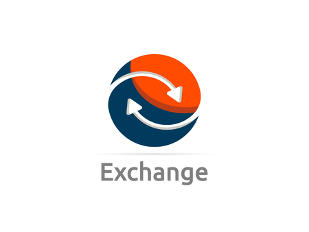 Delivery logistic courier transport logo. exchange money finance service and internet thinks concept design.のイラスト素材