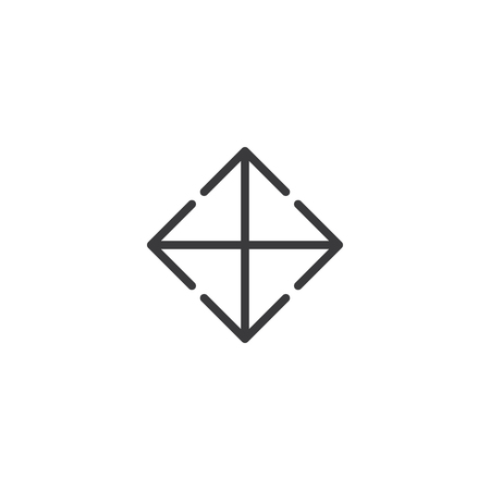 Stretch full screen icon. isolated perfect pixel arrow symbol with flat style in white background for UI, app and web site. Vector illustration.のイラスト素材