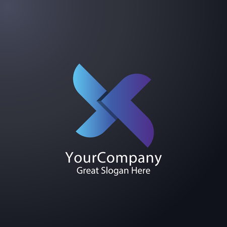express logistic delivery or courier transport service logo. initial letter type letter x. digital finance providence, money transfer and internet thinks concept design.のイラスト素材