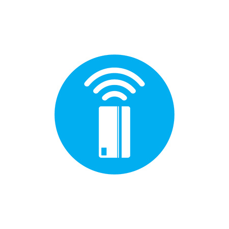 Contactless payment icon. Near-field communication (NFC) card technology concept icon. Tap to pay. vector illustration.のイラスト素材