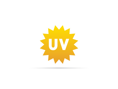 UV radiation icon, ultraviolet with sun symbol. vector illustration.のイラスト素材