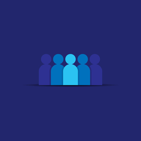 People Icon. Business corporate team working together. Social network group symbol. Crowd sign. Leadership or community concept. Vector illustration in flat style.のイラスト素材