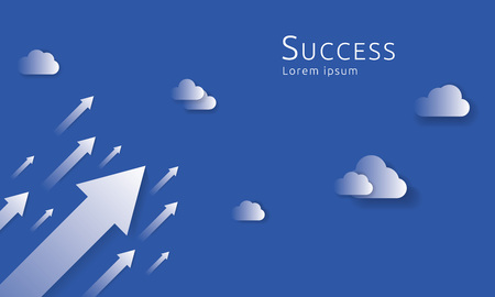 business arrows concept to success. growth chart up increase profit sales. Finance money stretching rising up. background vector illustration.のイラスト素材