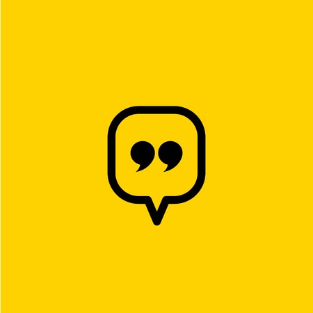 Quote icon. Quotation paragraph symbol. double comma mark. bubble dialogue speech sign. vector...