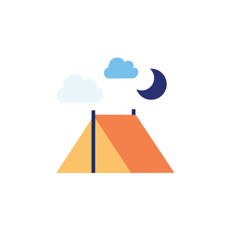 tend and tree colored Filled iconのイラスト素材
