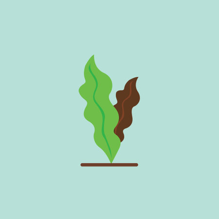 abstract tropical plants and leaves illustration. colorful flat style leaves. Suitable for social...