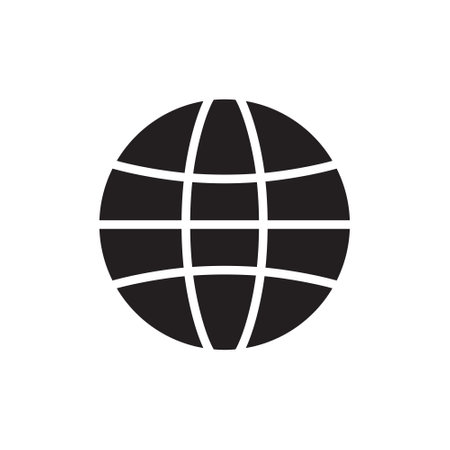 web browser Icon. globe flat solid style vector illustration. filled pictogram isolated sign symbolのイラスト素材