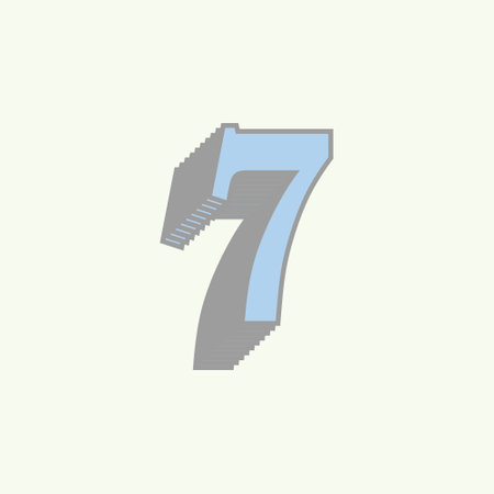 number 7 vintage style. old retro latin seven sign symbol numbers flat vector illustrationのイラスト素材