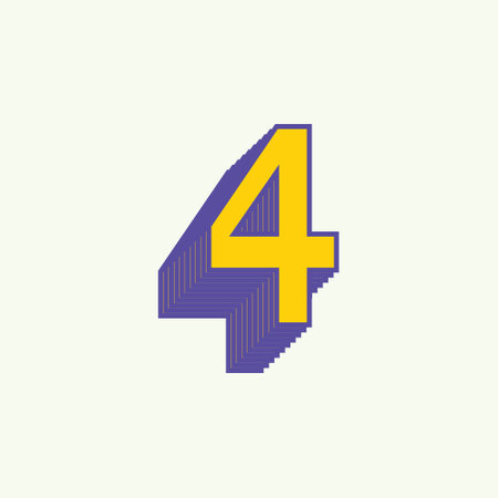 number 4 vintage style. old retro latin sign symbol four numbers flat vector illustrationのイラスト素材