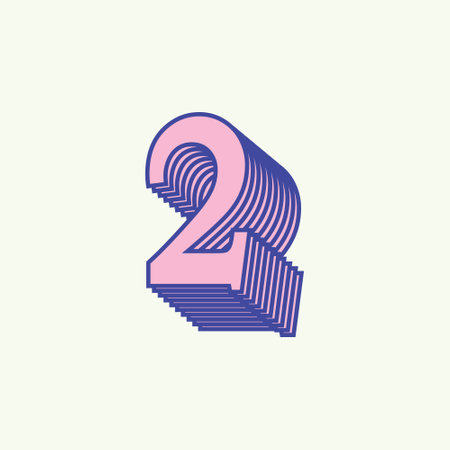 number 2 vintage style. old retro latin two sign symbol numbers flat vector illustrationのイラスト素材