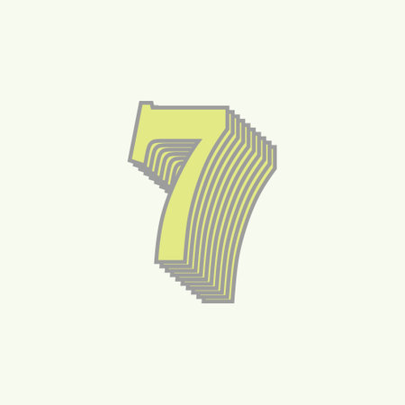 number 7 vintage style. old retro latin seven sign symbol numbers flat vector illustrationのイラスト素材