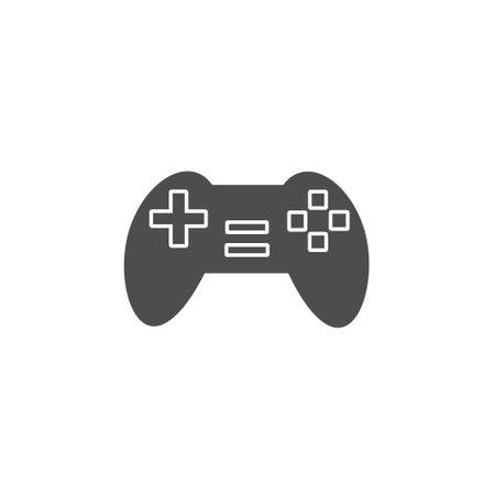 game console controller black solid style icon vector illustrationのイラスト素材