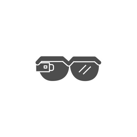 smart glasses black solid style icon vector illustrationのイラスト素材