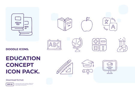 education and back to school concept icon. learning and training class doodle sign symbol. stroke line sign symbol vector illustrationのイラスト素材