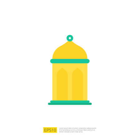 lantern lamp icon for Muslim and Ramadan theme concept. Vector illustrationのイラスト素材