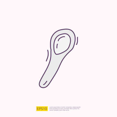 coffee spoon for cafe concept vector illustration. hand drawing doodle fill color icon sign symbolのイラスト素材