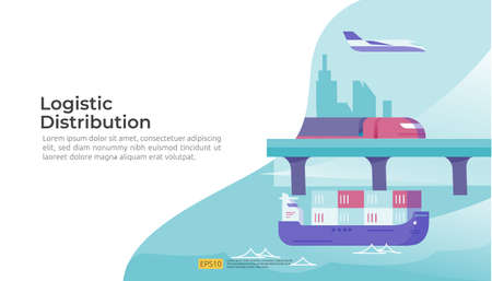 logistic distribution cargo service concept. global delivery worldwide import export shipping banner...
