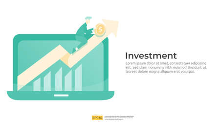 income salary rate increase concept illustration with people character and arrow. Finance performance of return on investment ROI. business profit growth, sale grow margin revenue with dollar symbolのイラスト素材