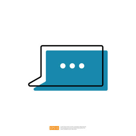 bubble chat object element or balloon talk dialog with outline line style vector illustration for social media conversation text conceptのイラスト素材