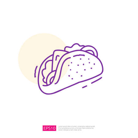 tortilla taco cuisine doodle iconのイラスト素材