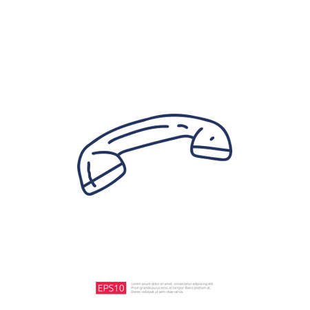 Telephone Doodle Icon. Vector illustrationのイラスト素材