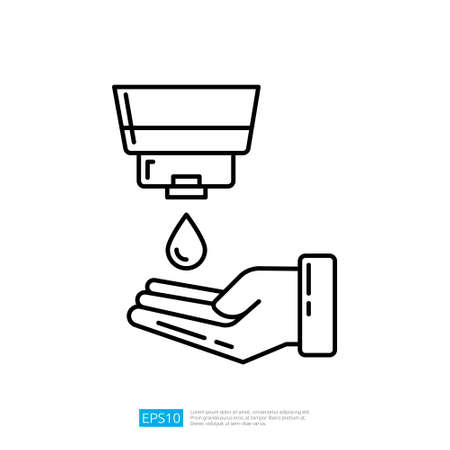 sanitize hands or using lotion. Clean and Disinfect iconのイラスト素材