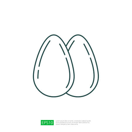 Egg breakfast food line iconのイラスト素材