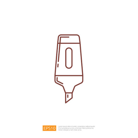 Tip Marker. Stationery Line Iconのイラスト素材
