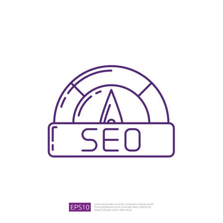 SEO Performance Measurement Line Iconのイラスト素材