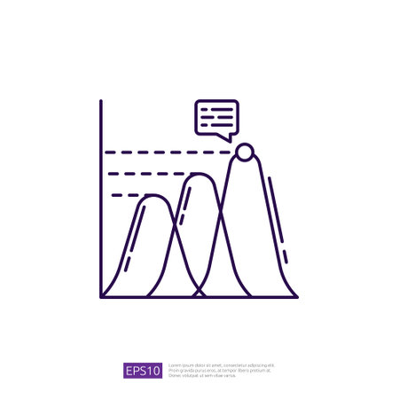 Increase Growth Chart. Curve Graph Outline Iconのイラスト素材