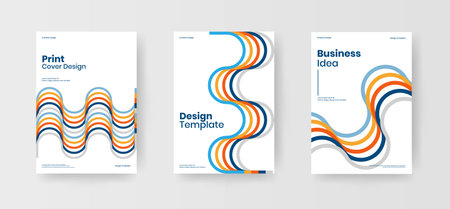 Cover Design template collection set for Company identity. Minimal brochure layout. Corporate Business report presentation. A4 geometric abstract shape page. vector illustration design bundleのイラスト素材