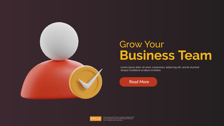 Select right candidate 3D icon illustration. Banner Business Landing Page Vector illustrationのイラスト素材