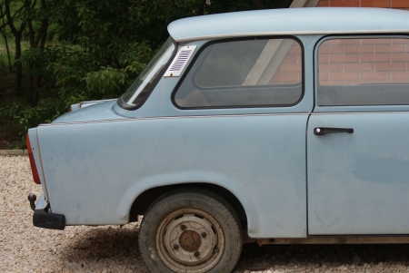 Soviet Union Car - Trabant - Communist Monument - Memento Park - Budapestのeditorial素材