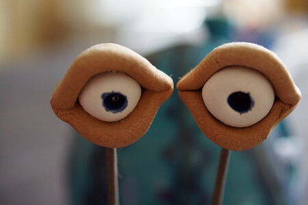 A cartoon-style ornamental Snail with a blue shellの写真素材