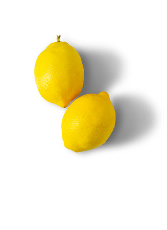 Lemon slices on cutting board. Top view. Close up.の写真素材