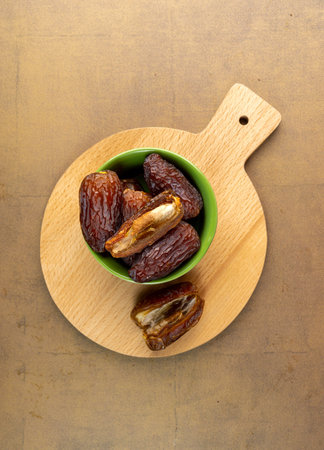 Raw Organic Medjool Dates (Kurma in Indonesia). It's also Ramadan "Iftar". Ramadan Kareem. Close up.の写真素材