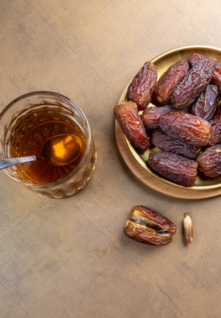Raw Organic Medjool Dates (Kurma in Indonesia). It's also Ramadan "Iftar". Ramadan Kareem. Close up.の写真素材