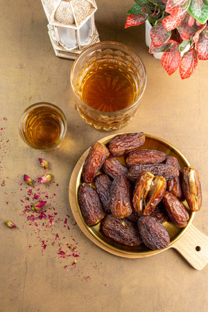 Raw Organic Medjool Dates (Kurma in Indonesia). It's also Ramadan "Iftar". Ramadan Kareem. Close up.の写真素材
