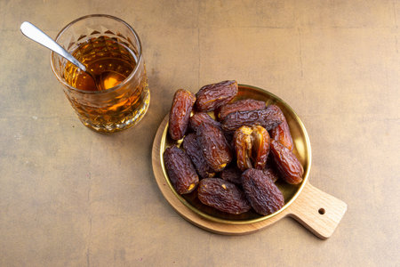 Raw Organic Medjool Dates (Kurma in Indonesia). It's also Ramadan "Iftar". Ramadan Kareem. Close up.の写真素材