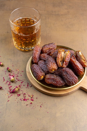 Raw Organic Medjool Dates (Kurma in Indonesia). It's also Ramadan "Iftar". Ramadan Kareem. Close up.の写真素材