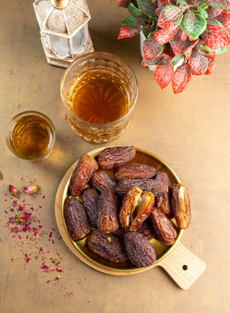 Raw Organic Medjool Dates (Kurma in Indonesia). It's also Ramadan "Iftar". Ramadan Kareem. Close up.の写真素材