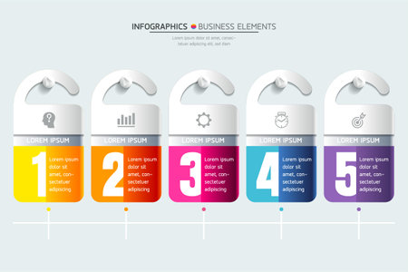 Vector business Presentation Connecting Steps Infographic Templateのイラスト素材