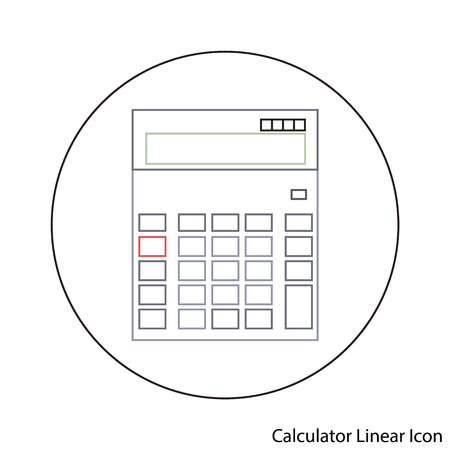 Calculator linear icon. Computer engineering. Vector illustration.のイラスト素材