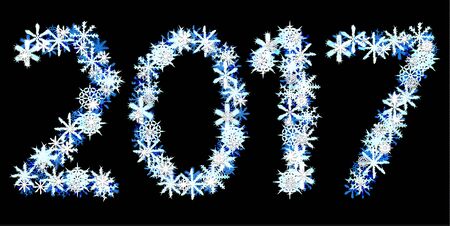 Happy new year calendar Greeting card background. Figures snowflakes. Vector illustration.のイラスト素材