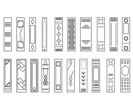 Set of book covers. Linear style icons. A simple shape. Isolated on white background. Vector illustration.のイラスト素材