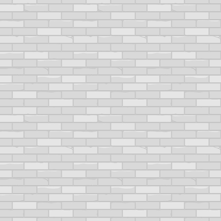 White brick wall. Seamless light background pattern. Realistic rough texture. Vector illustration.のイラスト素材